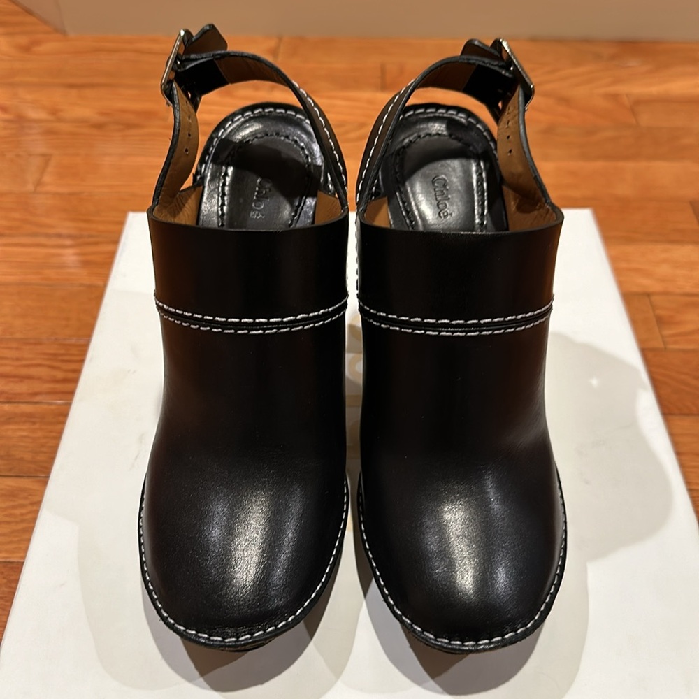 Chloe black mules